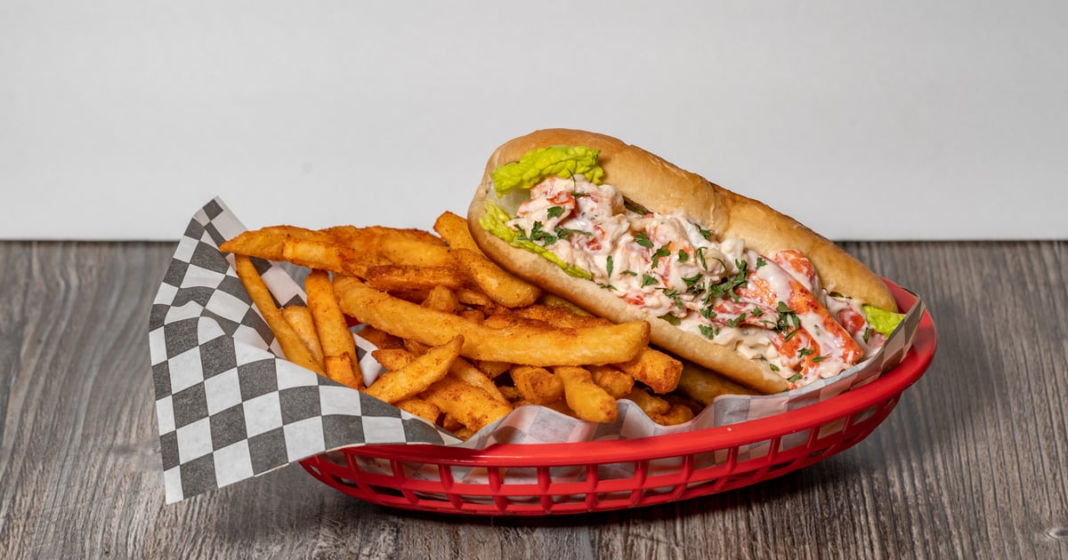 Lobster Roll with Fries Menu Crab Fever San Diego