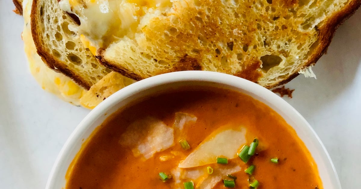 Beecher's Grilled Cheese Sandwich with Tomato Bisque Soup Lunch