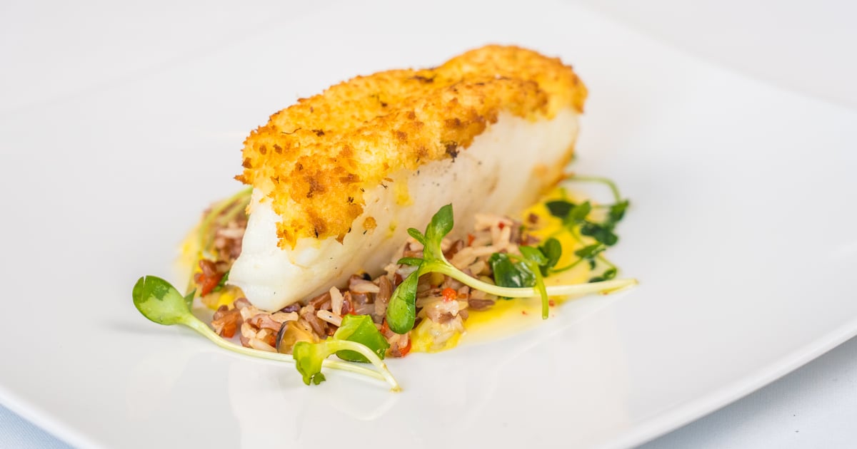 Maine Diver Scallops or Chilean Sea Bass Dinner Menu Cafe Monarch