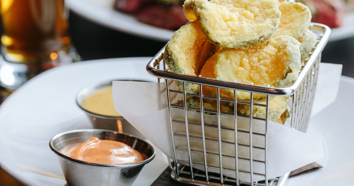 Crispy Fried Pickle Chips Menu 110 Grill Modern American Restaurant