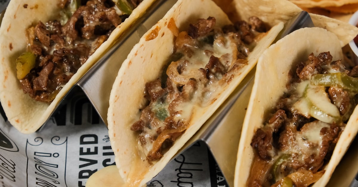 Gluten Free Philly Cheesesteak Taco - Food - The Social Goat - American 