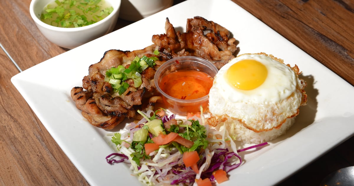 BBQ Pork Rice Dish Menu Pho A'mie