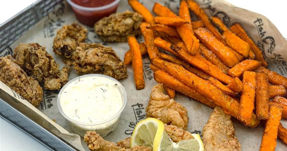 Gulf Mix Basket Food Menu Fish Tales Restaurant in Flowery Branch, GA