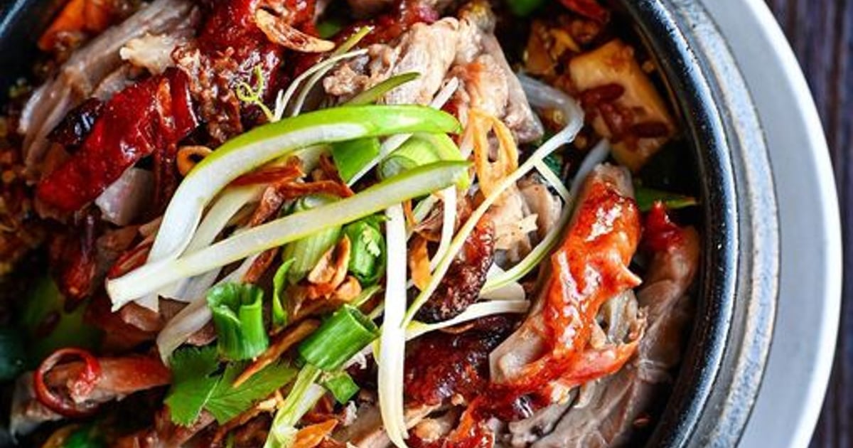 Roasted Duck Quinoa Clay Pot Main Menu Bamboo Bistro Vietnamese Restaurant in Corona Del