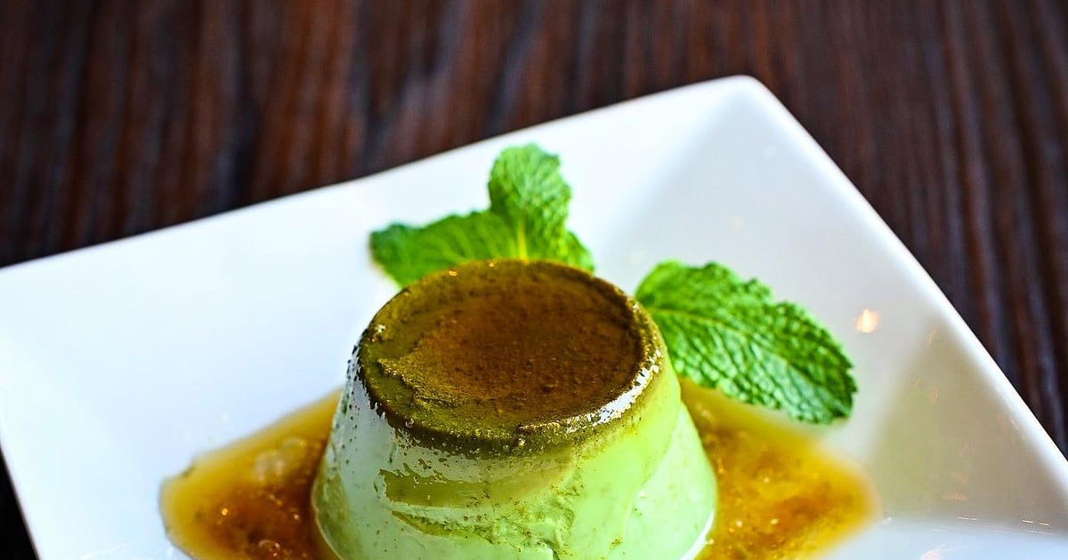 Matcha Green Tea Flan Dessert Bamboo Bistro Vietnamese Restaurant