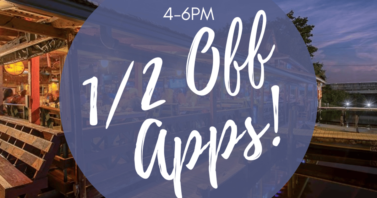 Half Off Appetizers Bar Happenings Whitey's Fish Camp Seafood