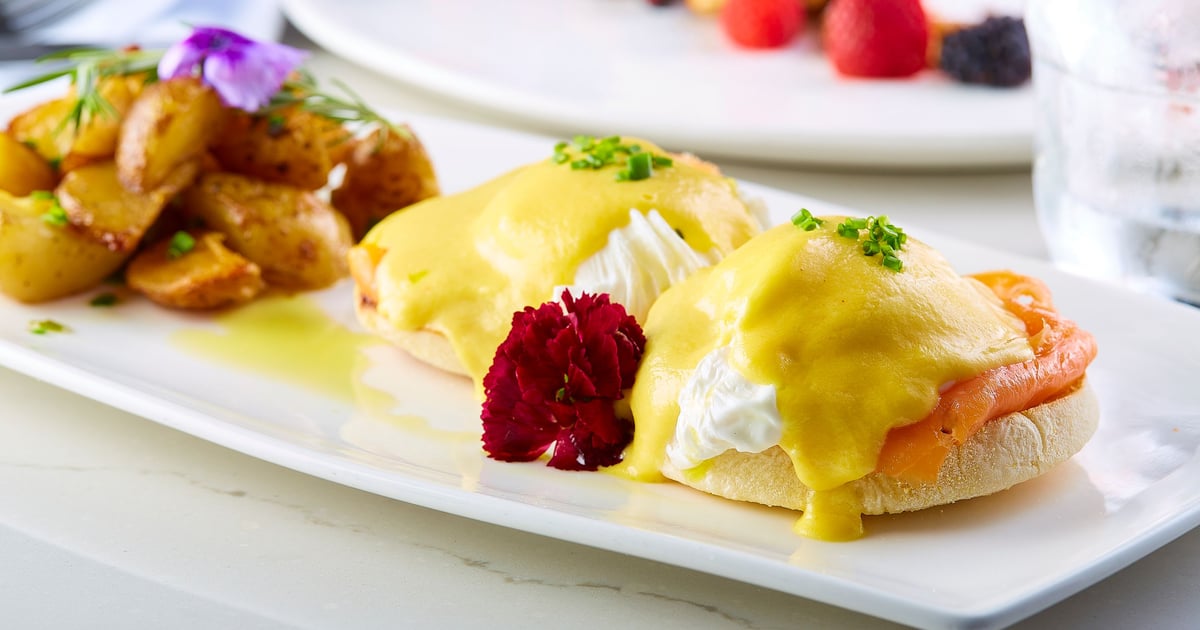 Eggs Benedict Plated Brunch Taverna Italian Restaurant