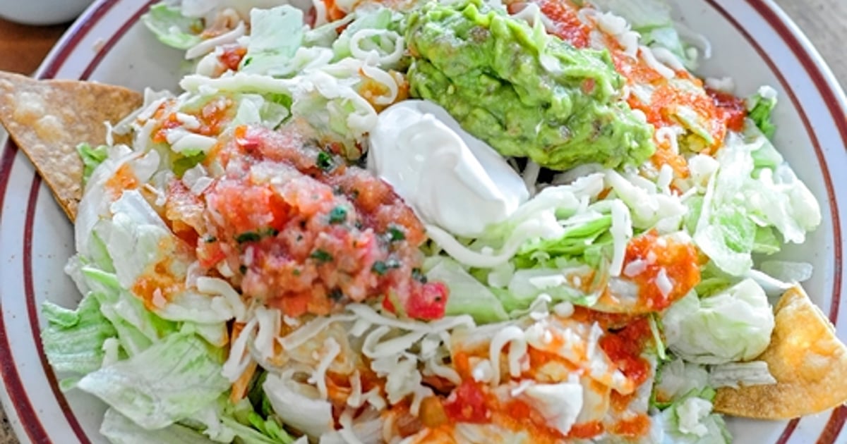 Tostada Salad Vegan Menu Pizza World Restaurant in Los Angeles, CA