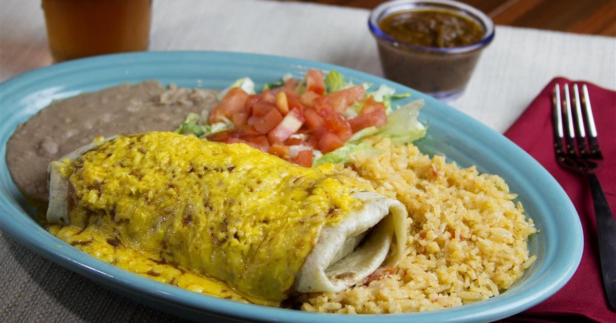 Texas Burrito Dinner Main Menu Pericos Mexican Cuisine Restaurant