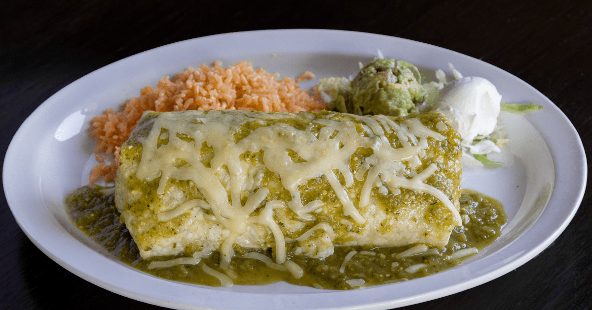 Burrito De Chile Verde Menu Elvira's Grill Mexican Restaurant in