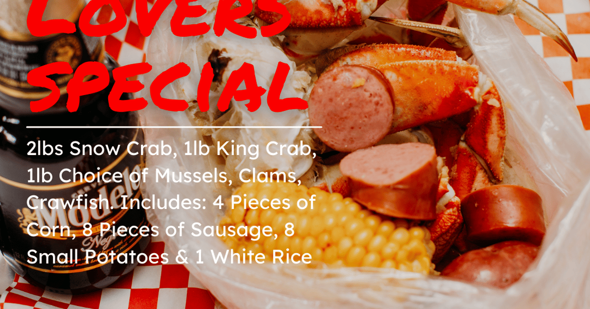 Crab Lovers Special Full Menu Crab In A Bag Seafood Restaurant in