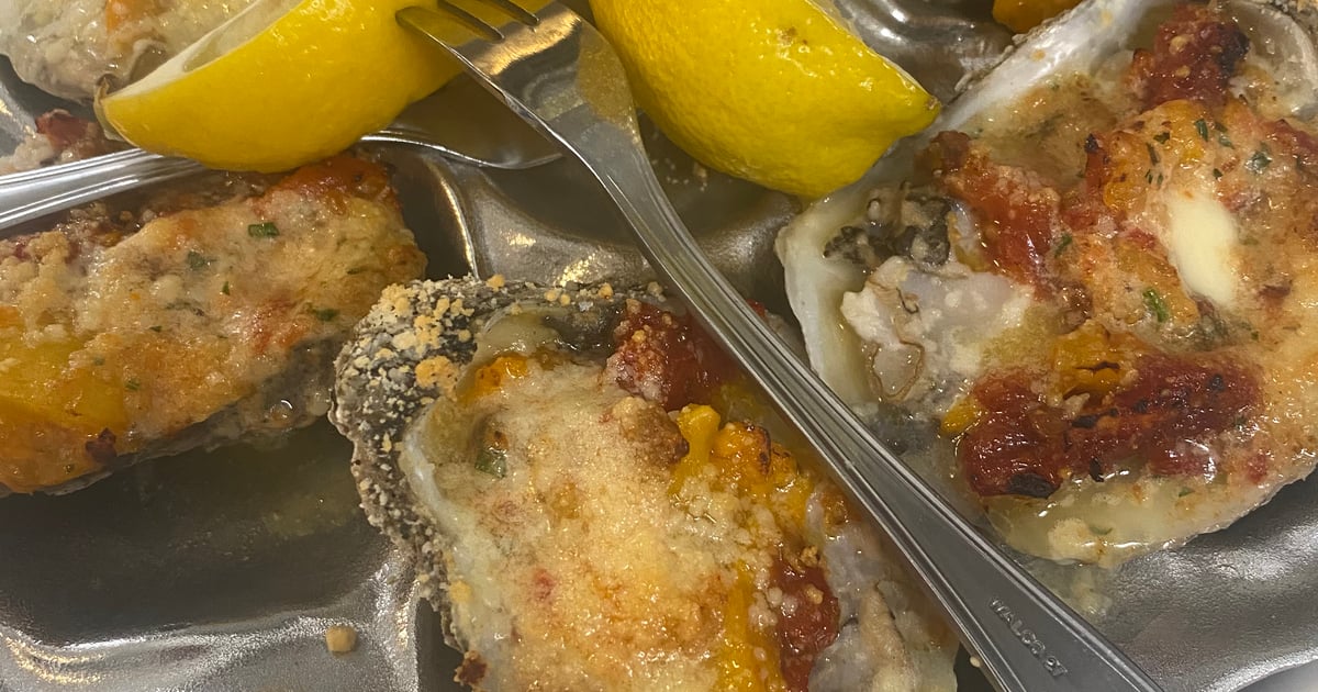 Roasted Blue Point Oysters Dinner Menu Founder's House Restaurant