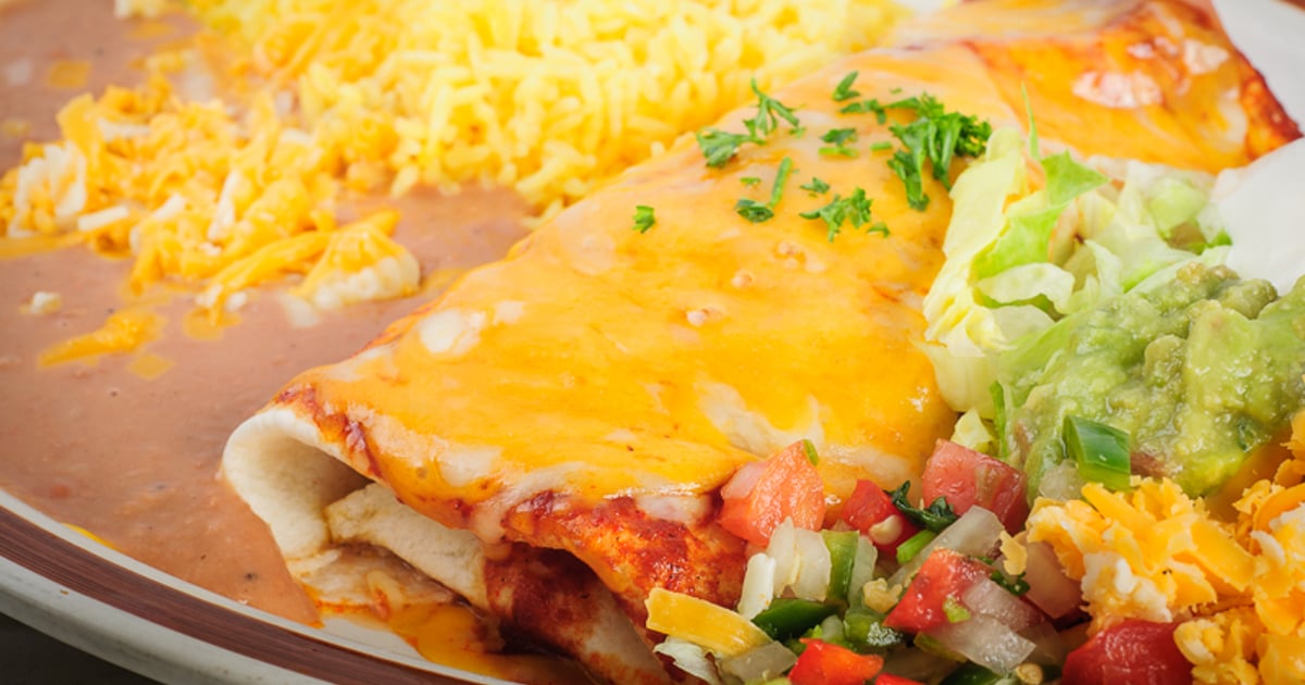 Burritos "Mojados" Takeout Lunch Menu Latinos Y Mas Mexican