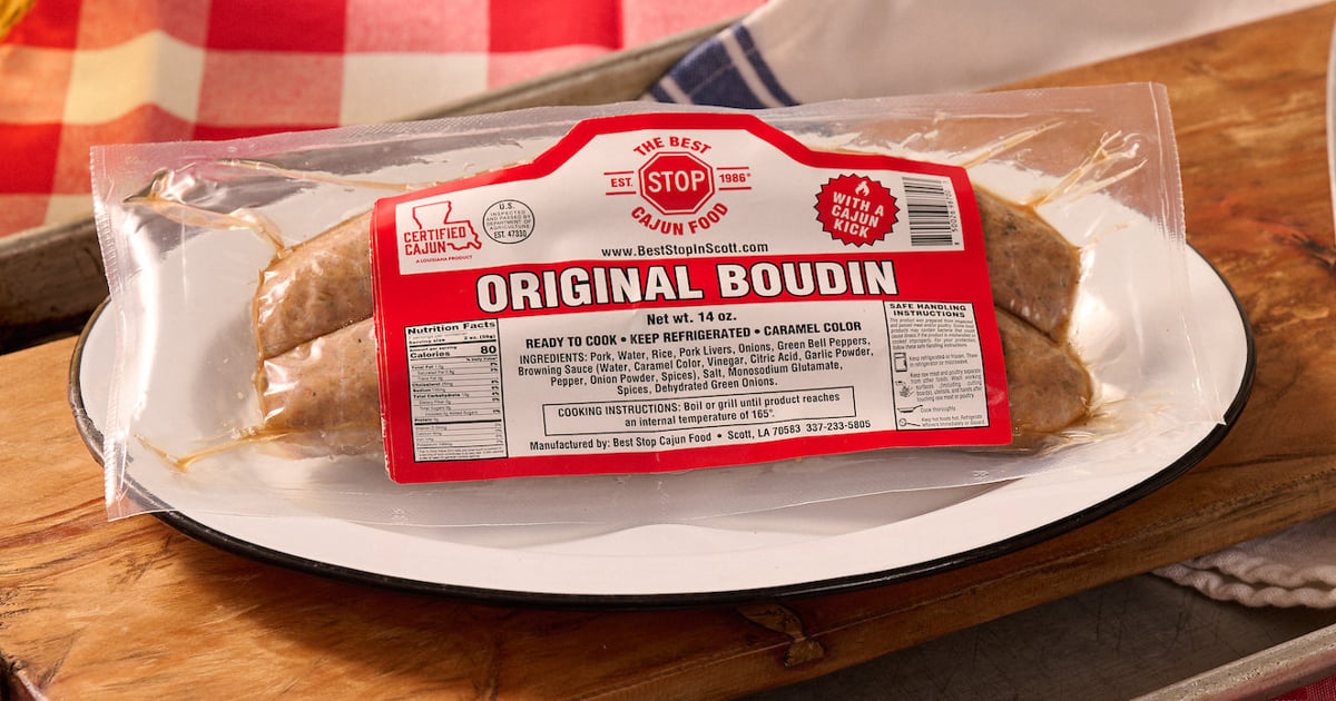 The Best Stop Original Boudin - Authentic Louisiana Cajun Sausage, 14 Oz Pack Of 3
