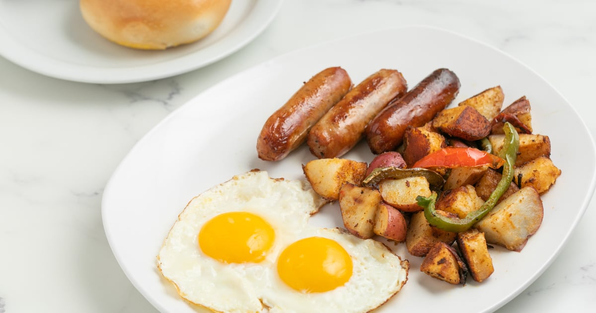 Two Eggs Any Style With Chicken Apple Sausage - The Nosh - Deli in