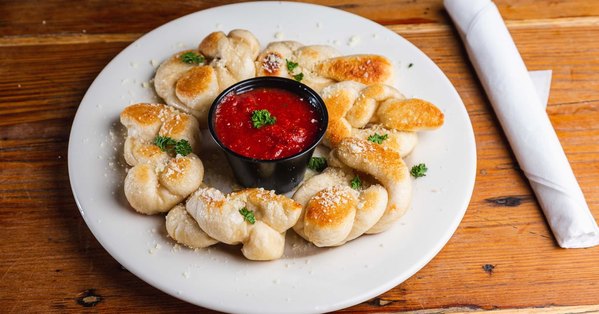 Garlic Knots Menu New World Tampa live music venue Biergarten