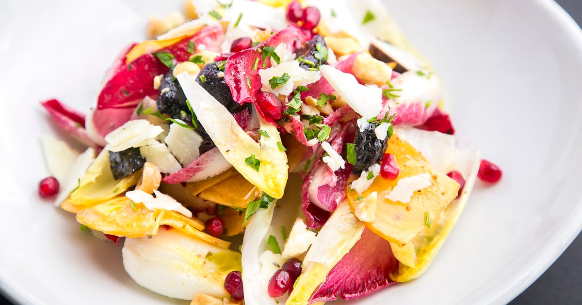 Grilled Fuyu Persimmon & Belgian Endive Salad Seasonal Menu Olea