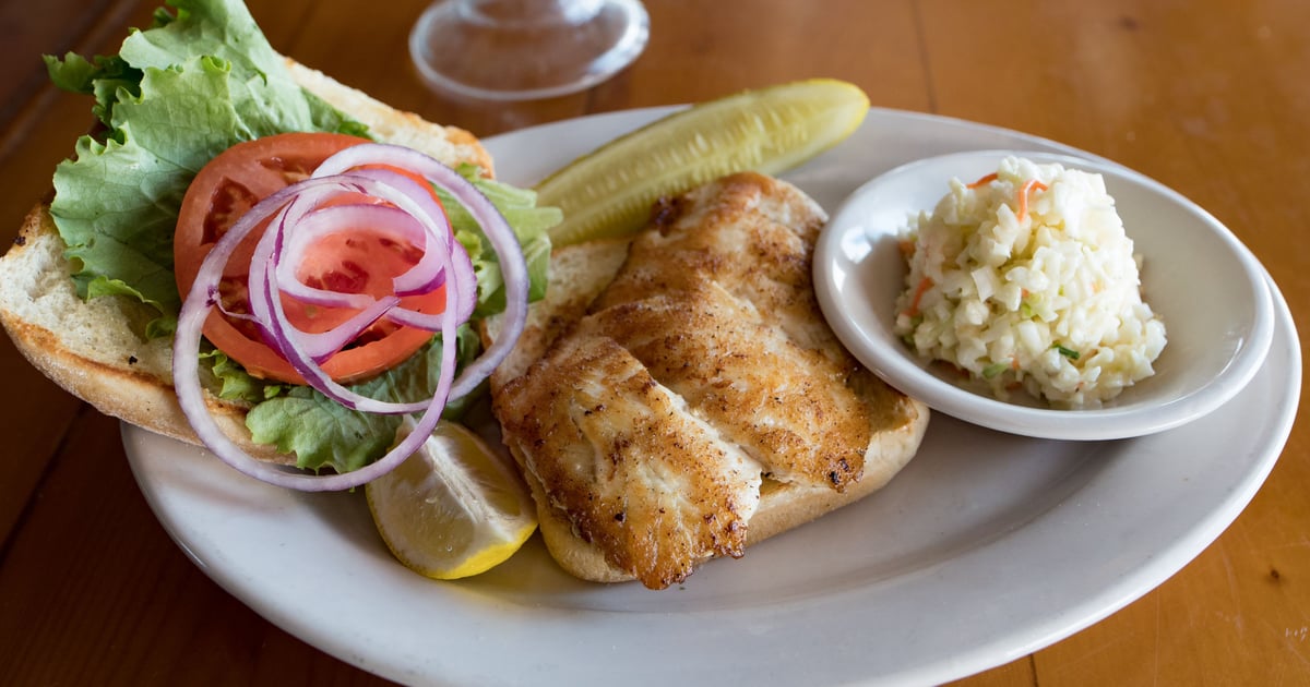 Fish Sandwich Lunch Menu Steamers American Restaurant in Cedar