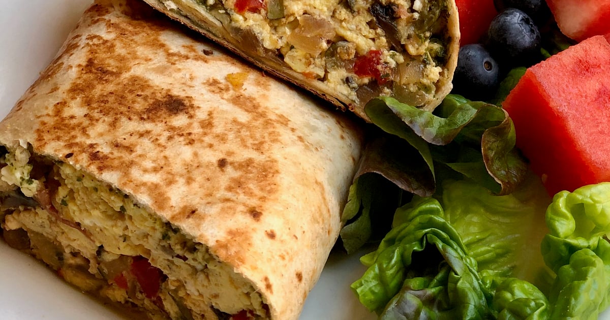 Roasted Veggie and Feta Egg Burrito Online Ordering Cafe