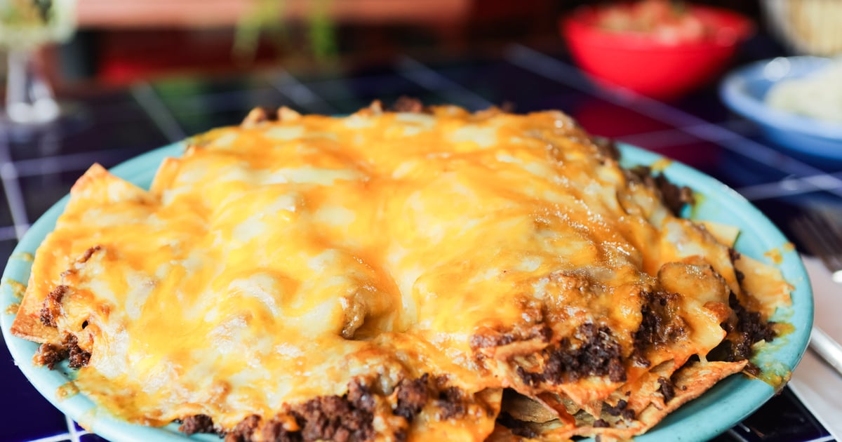 Mexican Food Taco Casserole With Doritos And Refried Beans Frito