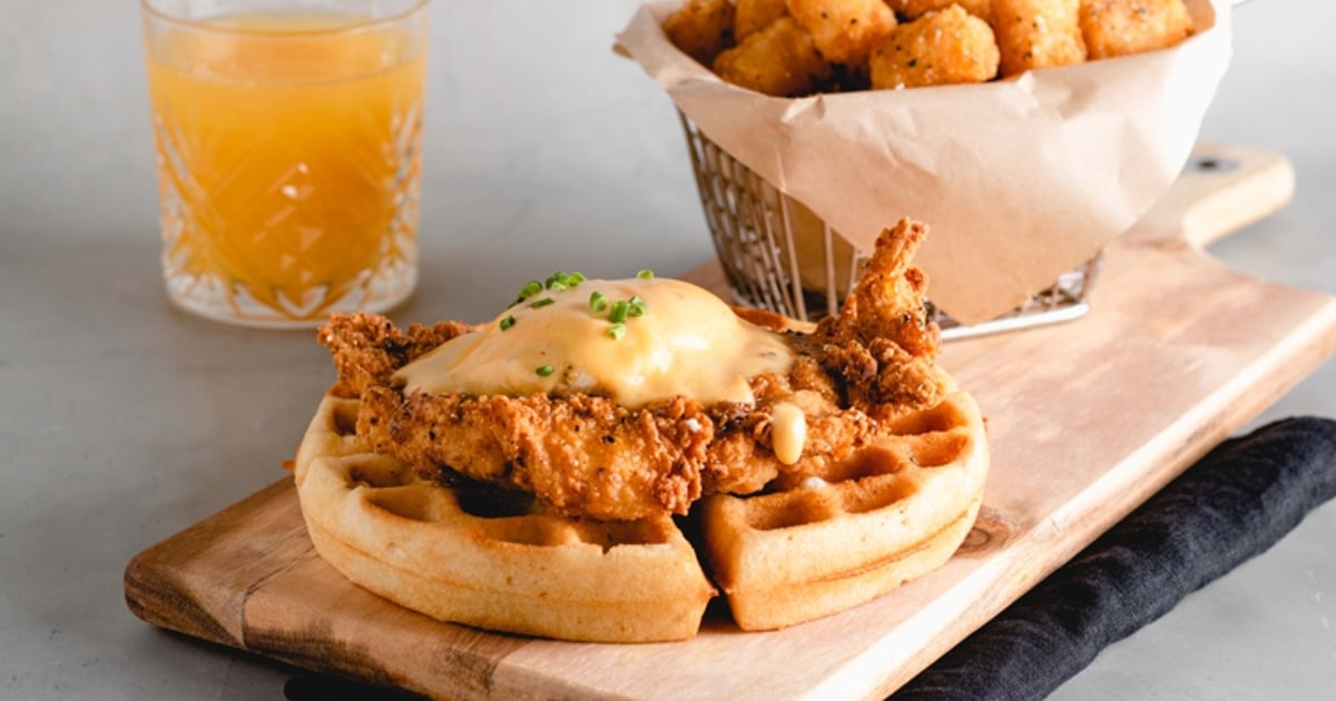 Chicken & Waffles Benedict Weekend Brunch Grillsmith Craft By Fire