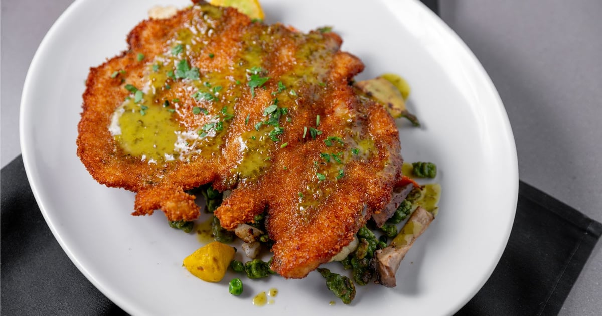 Crispy Jidori Chicken Schnitzel with Maitake Mushrooms SEASONAL MENU