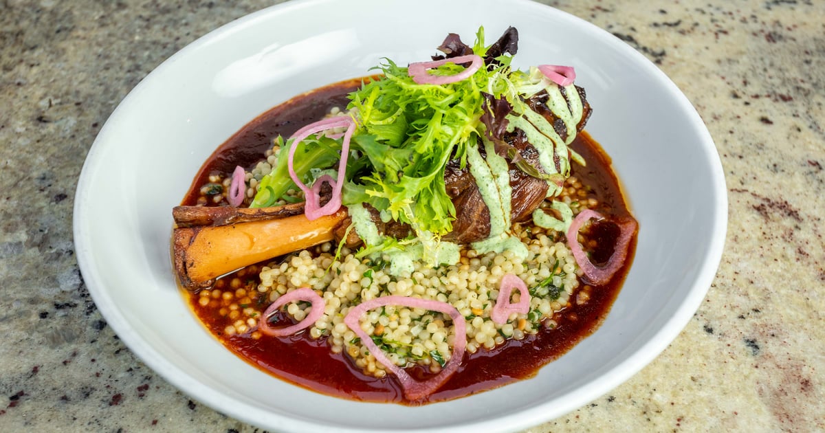 Zinfandel Braised Napa Lamb Shank SEASONAL MENU Ironwood American Restaurant in Laguna