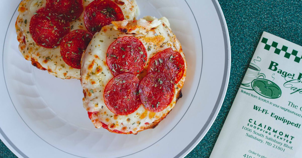 Pepperoni Pizza Bagel Regular Menu Voted "2021 Best Bagel Place" in