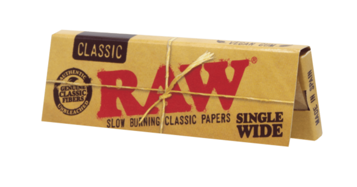 Raw Single Wide Classic Rolling Paper Dispensary Lazy Daze Coffee