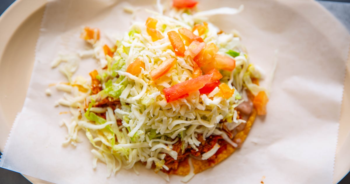 Ground Beef Tostada (Picadillo) Main Menu El Famous Burrito