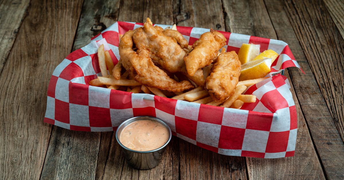 Walleye Fish and Chips Basket - Rival House Menu - Rival House Sporting