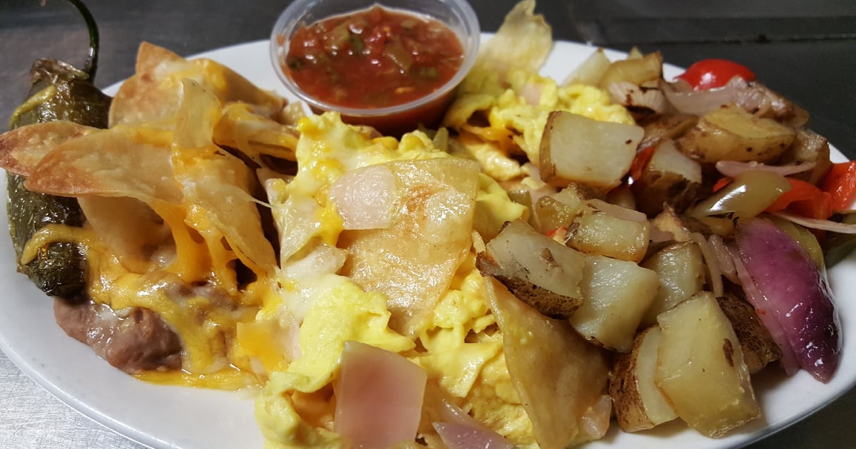 Mexican tortilla scramble Breakfast Manhattan in the Desert