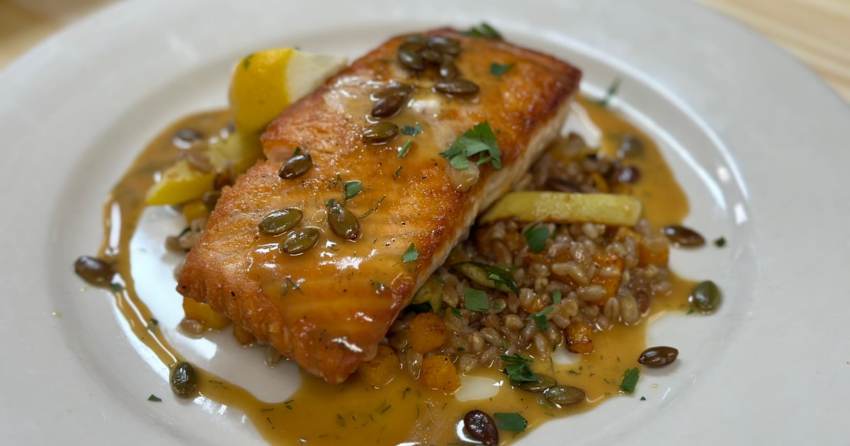 Blood Orange Glazed Salmon Dinner this little pig