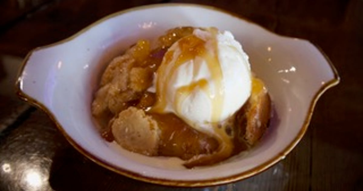 Peach Cobbler - Nic & Norman's | Handcrafted Burgers, Southern