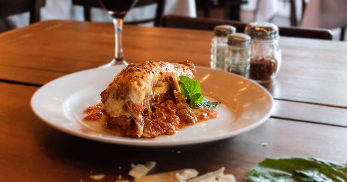 Lasagna al Forno Dinner Pasta Vino Italian Restaurant in Atlanta, GA