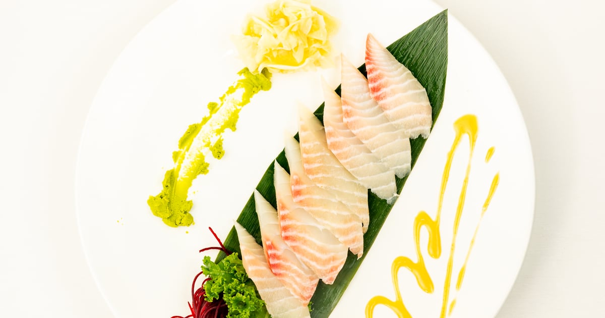 Red snapper Sashimi with roasted red pepper habanero aioli – Keys