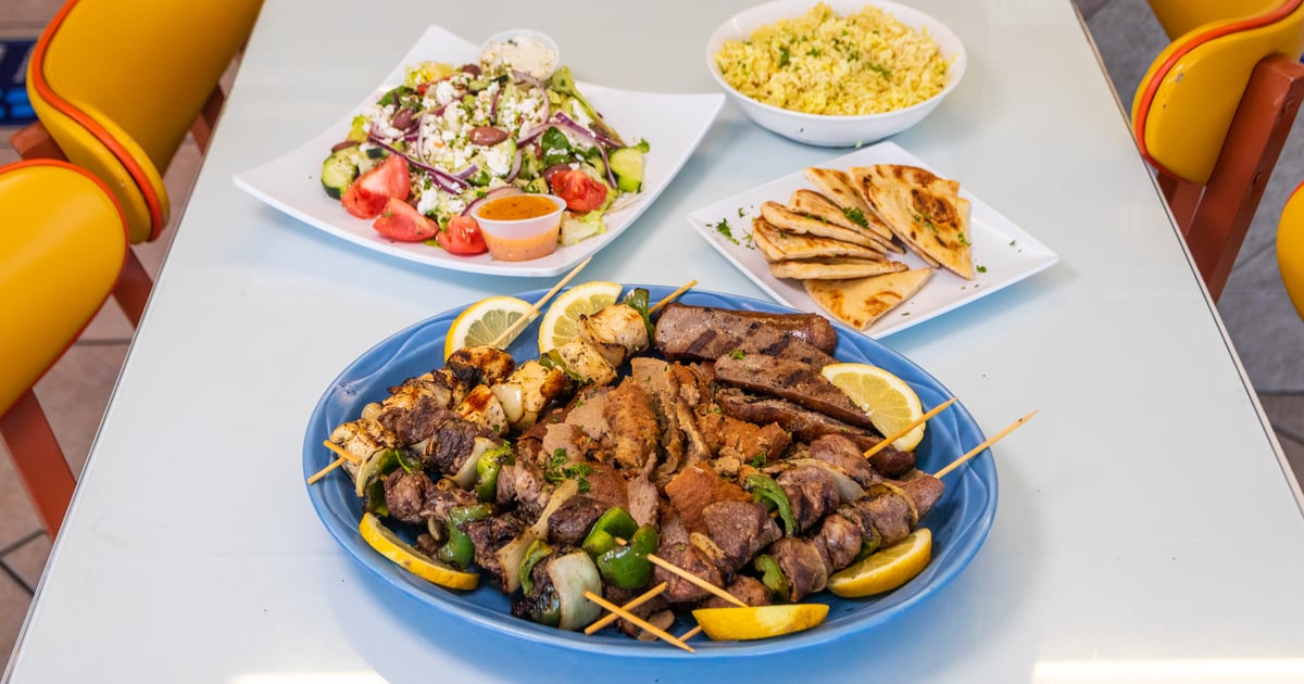 Mixed Grilled Meat Platter Main Menu The Fat Greek Restaurant in