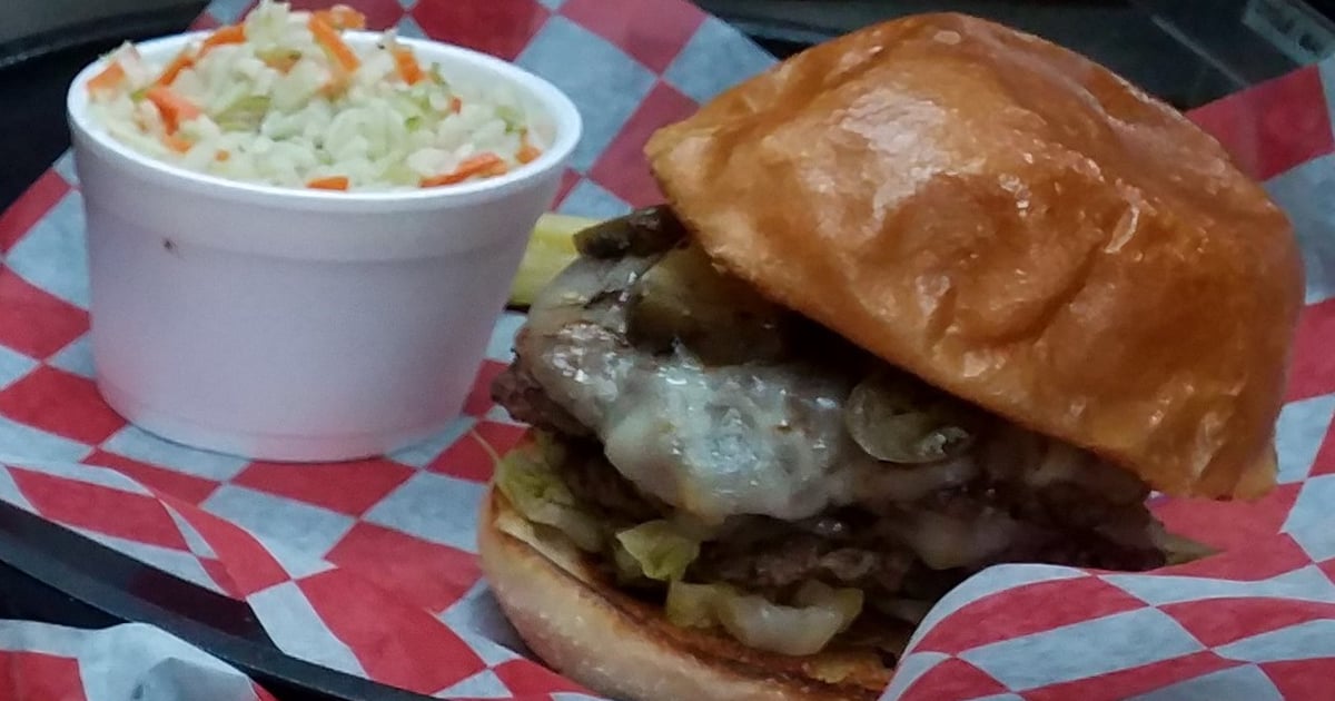 MUSHROOM & SWISS BURGER* New Menu Pickle Barrel Cafe & Sports Pub