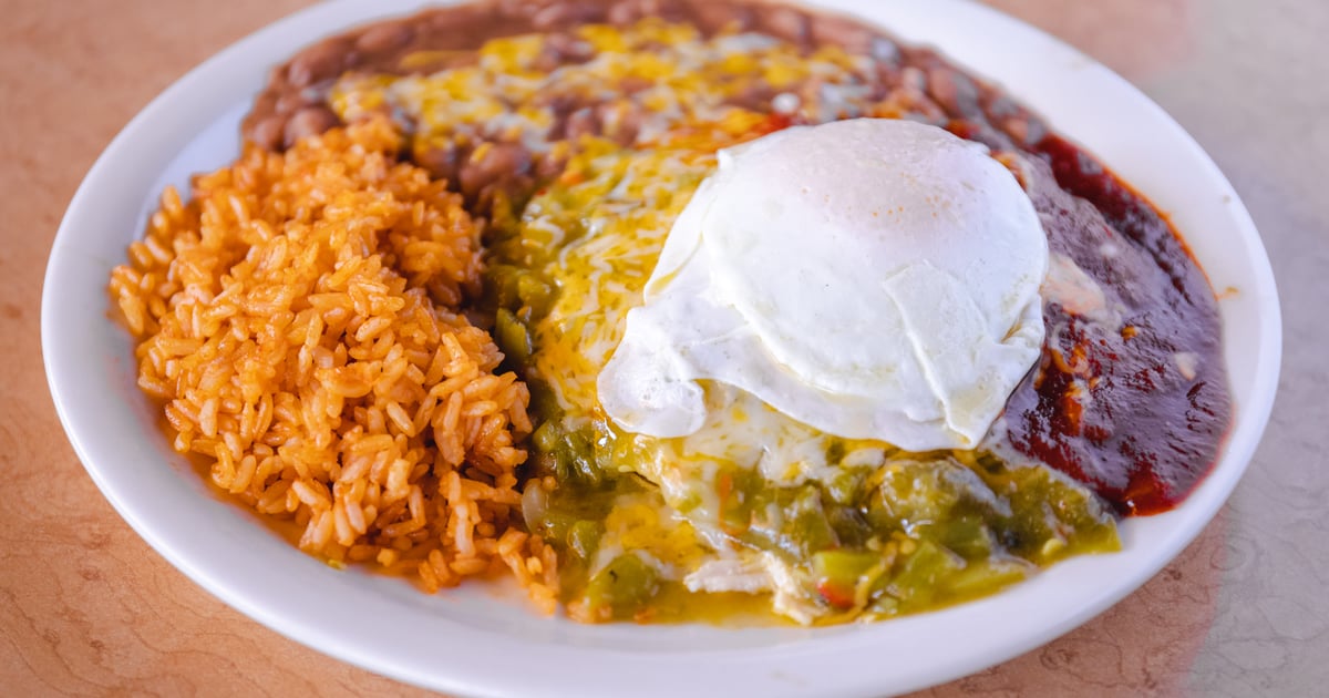 2 Stacked Enchiladas Lunch & Dinner Hot Tamales New Mexico