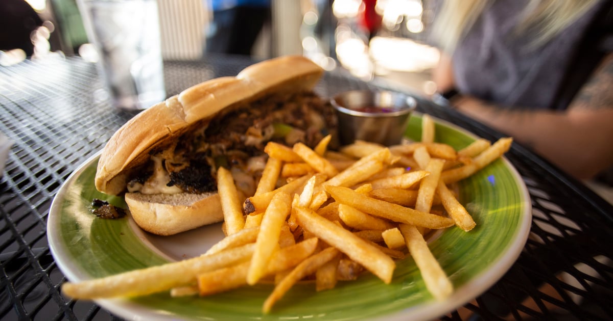 Flyover Philly Cheesesteak - Menu - Stearman Airfield Bar & Grill - Bar ...