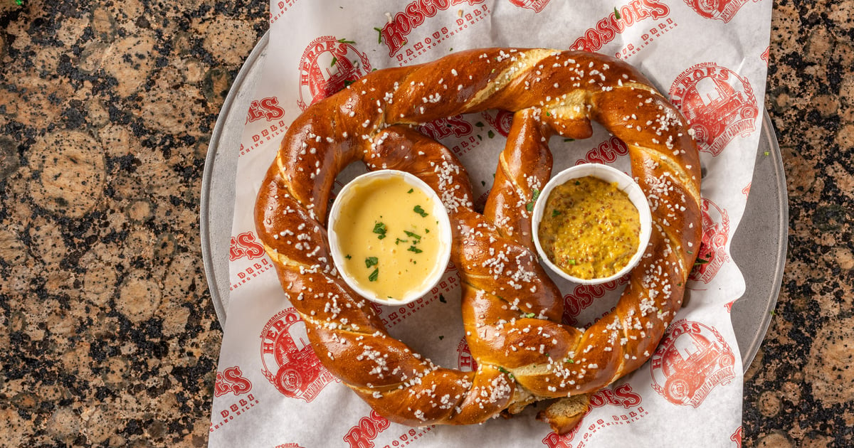 Giant Bavarian Pretzel - Appetizers - Roscoe's - Chino Hills