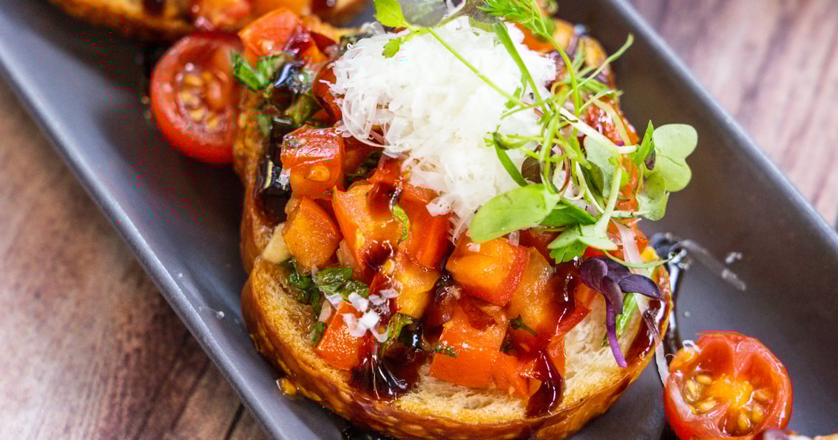 Warm Tomato Bruschetta First Bites Giaola Italian Kitchen