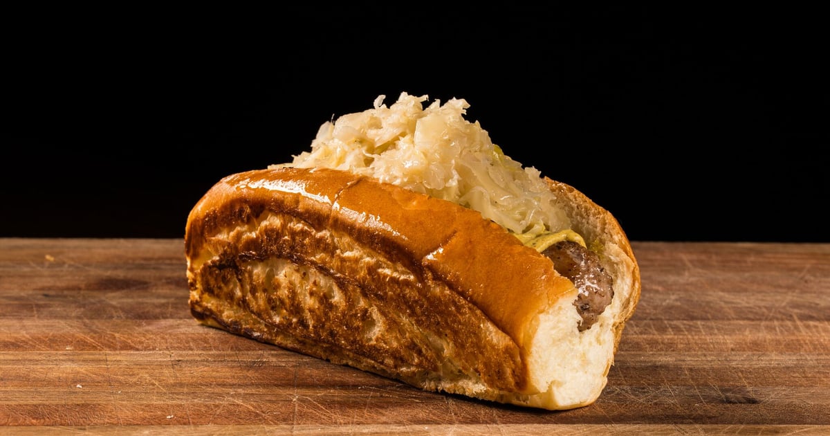 German Bratwurst Alexandria Menu Haute Dogs Gourmet Hot Dog Concept