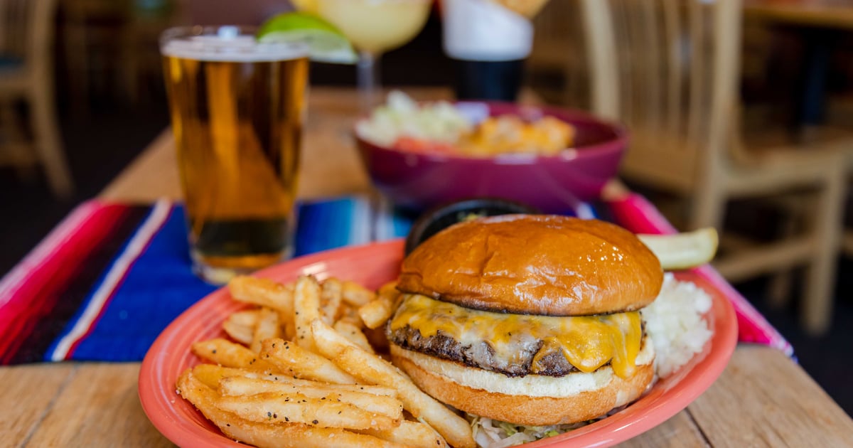 Fiesta Burger* Menu Cactus Flower Mexican Restaurant