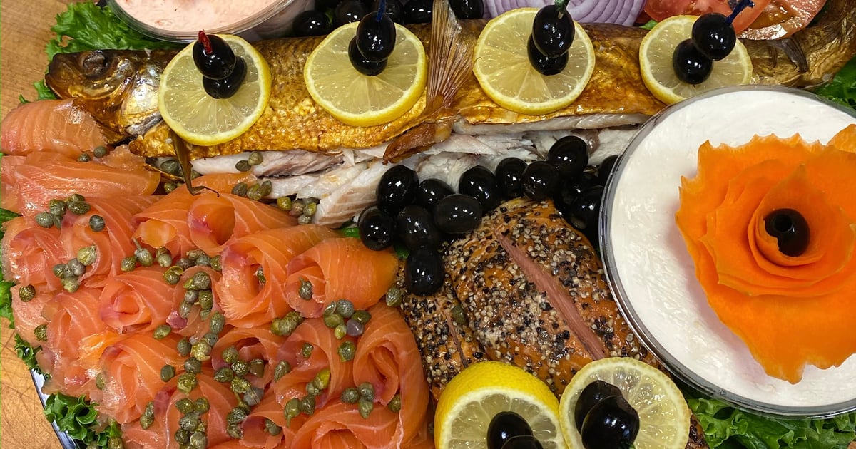 Smoked Fish Platter Catering Menu Bethesda Bagels
