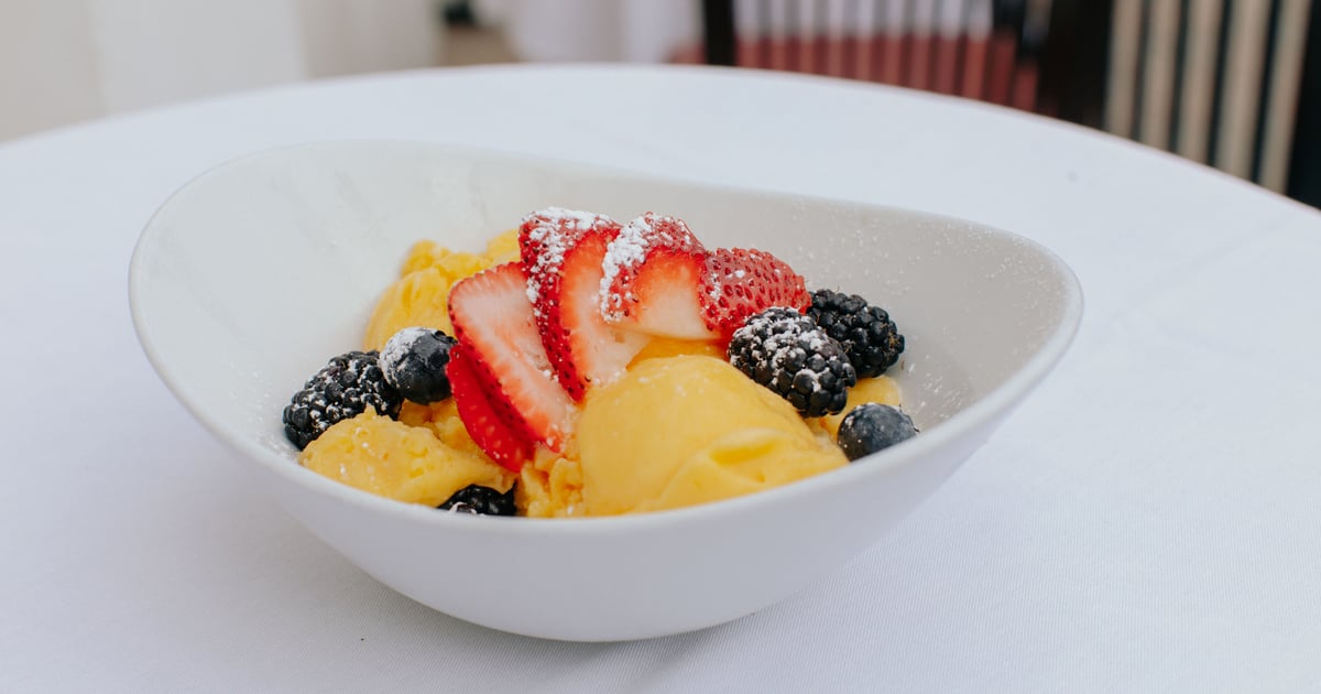 Pomegranate Sorbet Main Menu Vine American Restaurant in San