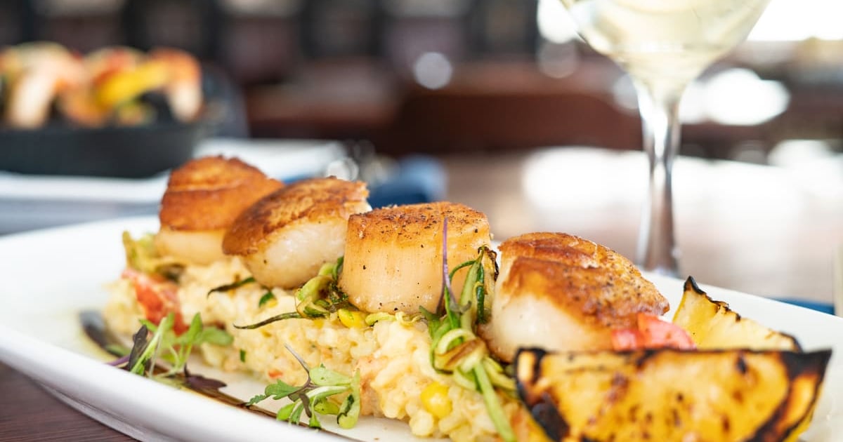 PanSeared Sea Scallops Dinner Menu 42 Degrees North Restaurant & Lounge Seafood