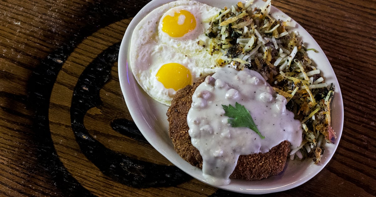 Chicken Fried Steak and Eggs Brunch Grata Bar & Lounge Bar
