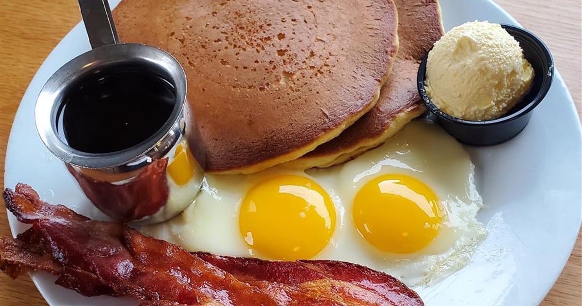 9 Pancake Combination. Breakfast Banning's Restaurant & Pie House