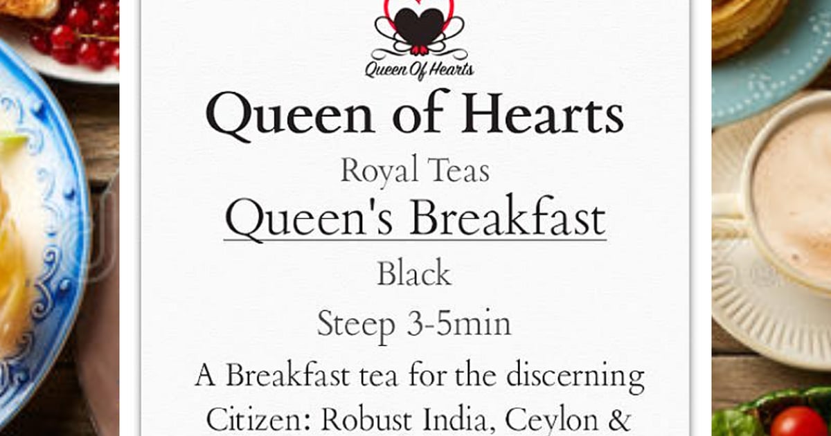 Queen's Breakfast Menu Queen of Hearts Tea Room in Henderson, NV